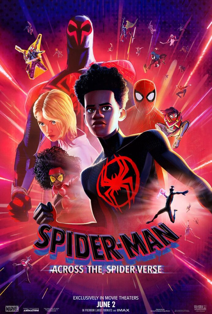 Spiderman Across the Spiderverse poster copyright belongs to Sony Pictures Releasing