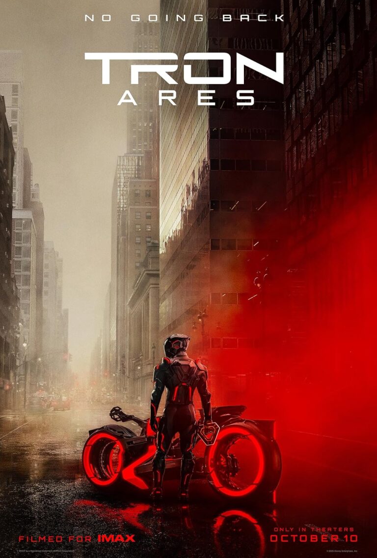 Tron Ares poster copyright belongs to Walt Disney Studios Motion Pictures